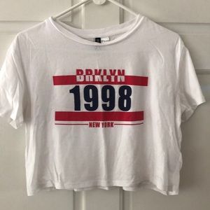 BRKLYN New York cropped white tee